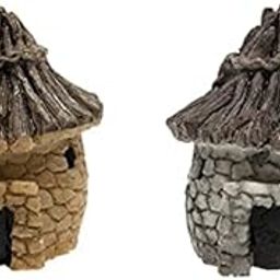 PINDIA 2 Pcs Mini Hut Miniatures for Garden Pots Craft Décortion Gifts for Kids-image-10