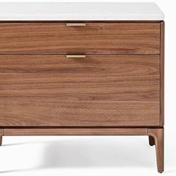 Modern Wooden Nightstand with 2 Drawers – Mid-Century Bedside Table with Walnut Finish Base and White Top, Solid Wood Accent Table for Bedroom or Living Room-image-53
