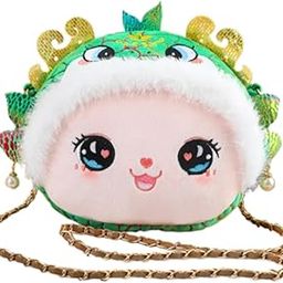 Chinese New Year Crossbody Bag Soft Snake Doll Bag for Holiday Travel Dating Green-image-93