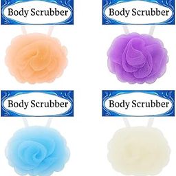 Body Scrubber Shower Pouf Set, 4 Pack, Assorted-image-14