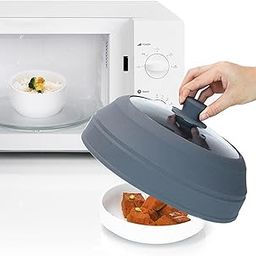 UJEAVETTE Microwave Cover for Food Multipurpose Easy Grip Handle Microwave Plate Cover S-image-23