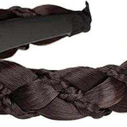 1PCS 5 Strands Headband Synthetic Hair Plaited Headband Braid Braided With Teeth Hair Band Accessories for Women Girl (Brown)-image-38