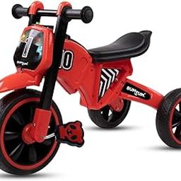 BUMTUM Himalayan Baby Tricycle Pedal Bike Rider Stylish | Tricycle for Kids (3-5 Years) Rideons & Wagons Non Battery Operated Ride On | Musical Horn & Lights with Sturdy Wheels & Curved Seat, Red-22