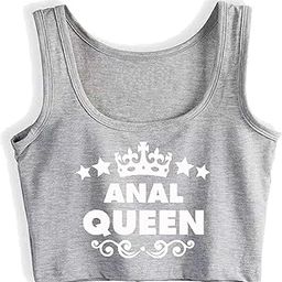 Anal Lover Design Crop Top Swinger Humorous Fun Flirting Tank Tops Women's Naughty Sports-89