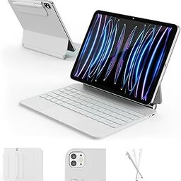 RAYMCRAFT for iPad Air 11-inch (M3 2025 / M2 2024) & iPad Pro 11 inch(1st/2nd/3rd/4th Gen), Magic Keyboard for Air 4/5 10.9", Springy Backlit Keys, Stain-Resistant Surface, Multi-Touch Trackpad, White-image-78