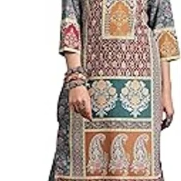 libas Womens Printed Crepe Straight Kurta for Women-picture-0
