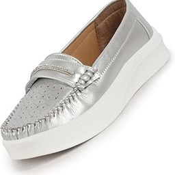 Women's Perforated Laser Cut Stitched Height Enhancer Slip On Loafer|Work|Classic|Slip On Shoes|Office Wear-picture-2