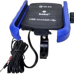 BOBO BM1 Jaw-Grip Waterproof Bike/Motorcycle/Scooter Mobile Phone Holder Mount with Fast USB 3.0 Charger, Ideal for Maps and GPS Navigation (Blue)-17