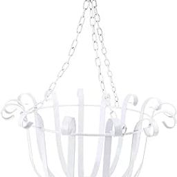 MYADDICTION Wall Hanging Bracket Iron Hook Fence Deck Porch Garage Balcony Basket White-image-63