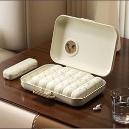 7-Day Weekly Pill Organizer, 3 Times a Day Portable Travel Box with Large Compartments, Moisture-Proof Case for Vitamins and Medicine Storage (Multi color)-6