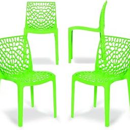 RW REST WELL Web Armless Designer Plastic Outdoor Chair | ISO Certified Company (2, Green)-image-32