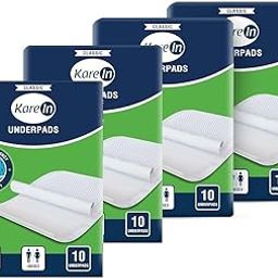 KareIn Classic Underpads, Large, 60 x 90 Cm, Superior Absorbency, Leak Proof, 40 Count (Pack of 4)-image-58