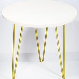 invento Side/End Table/Bedside Table with Metal Legs. Sofa End Table Couch Snack Table Tray Coffee Table. (Gold Legs)-image-69