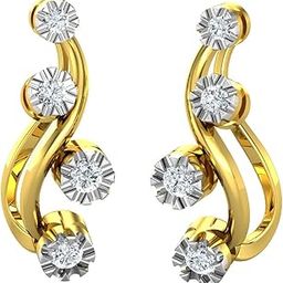 18KT Yellow Gold and Diamond Stud Earring for Women-image-82