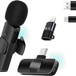 BKN New Wireless Type C Lavalier Microphone for All Type C & iPhone Mobiles Plug and Play Lapel Mic for YouTube Facebook Live Stream Vlog Interview Tiktok, Noise Reduction (NO APP & Bluetooth Needed)-image-73