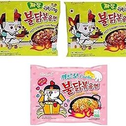 Sam Yang Korean Ramen Buldak Jijang Flavour Spicy Noodles Pack2&Buldak Hot Chicken Carbo Flavour Noodles Pack1(Pack Of 3)(420Gm)(Imported)Instant Noodles Non-Vegetarian(3X140G)(Combo Pack)-image-53