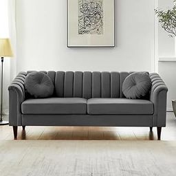 CASASTYLE Dorando 3 Seater Premium Fabric Sofa Set (Grey Color)-image-24