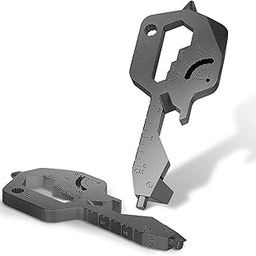 Little Hood - Multitool Key Shaped Pocket Tool for Your Keychain 20-in-1 Stainless Steel (Black) 1Pc-18
