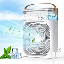 Drumstone (Exclusively 𝟭𝟬+𝟱 Year Warranty) Portable Air Cooler Fan with LED Lighting – 4-in-1 Functionality for Cooling, Humidifying, and Fan Use – for Home, Office_Multicolor-image-57