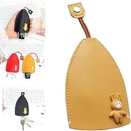 Creative Pull Out Key Sleeve, Leather Pull Type Key Bag | Mini PU Leather Pull-Out Keys Pouches with Key Fob, Lightweight Key Protection Hook Holder For Women, Men (Multi Color, Pack Of 1)-36