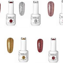 SHILLS PROFESSIONAL Uv Led Soak Off Glitter Gel Polish (Pack Of 5) Multicolor 75 Ml, Glossy Finish-image-5