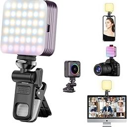 ZETY Portable LED Video Light Camera Light Laptop Light for Zoom Meeting Photography Lighting 100 LED Beads with Clip Dimmable and Rechargeable (D12S)-picture-19