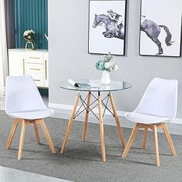 Creative Set of 2 White Modern Dining Chairs Contemporary Shell Design with Cushion & Wooden Legs. Perfect Blend of Style, Comfort, and Durability| (Pack of 2) (White)-image-55