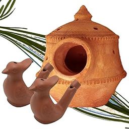 KRAFTSKALA Natural Mud Bird Nest House for Balcony, Hanging Bird Cage, Small Bird Breeding Box for Sparrows, Budgies, Love Birds, Java Finches (Only Nest)-24