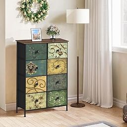 HOME CUBE Fabric Chest of 8 Drawers for Storage Closet Dresser Chest of Drawer Storage Organizer Multi-Compartment Storage Organizer Living Room Bedroom Wardrobe Engineered Wood Top 67.5x29.7x118cm-13