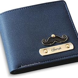Men’s Personalized Wallet I Stylish Vegan Leather Slim Purse with Name & Charm I Customized Unique Gift for Birthday Anniversary Men Boy Love Husband Employees Clients (Blue)-image-96