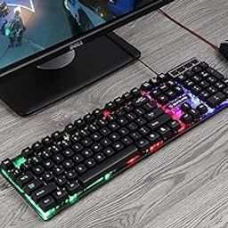 Enter Rainbow Back Light Gaming Keyboard&Mouse Combo Mt-C510 With Unit-Ghosting Keys,Colorful Rainbow Back Light,Usb-23