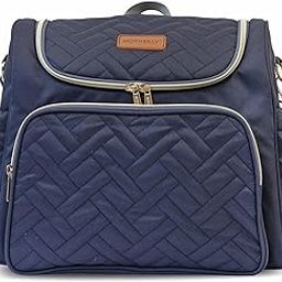 Motherly Diaper Quilted Diaper Bag for Mothers for Travel with Changing Mat - Spacious Diaper Bags for Mom | Baby Bag with Multi-Pocket Design | Maternity Bags for Mother and Baby (Navy Blue)-image-42