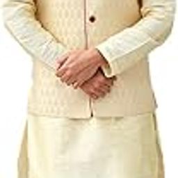 Men's Silk Kurta Pyjama With Waistcoat-picture-17