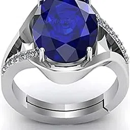 sidharth gems Blue Sapphire Silver Plated Ring 15.25 Ratti 14.00 Carat Unheated and Untreated Neelam Natural Ceylon Gemstone for Men and Women-picture-43