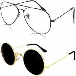 Stylish Casual Metal Multicolor Polarized Female Sunglasses avt blk m clr,rnd gld m blk sun c_14_bz-image-86