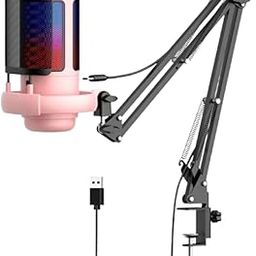 Gaming USB Microphones for PC with Colorful Light for Gamer Online Chat-16