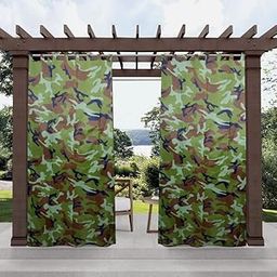 Duronet - Army Print Waterproof & Sun Blockage Detachable Self Sticky Tab Top Windproof Blackout Outdoor Curtains (Army Print, 4.5 X 12 Feet, Polyester), Pack of 2-image-42