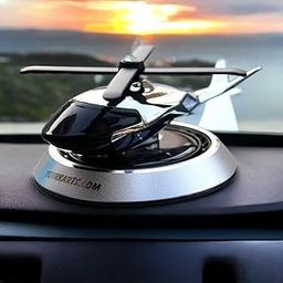 YOURKARTS.COM Solar Powered Car Perfume Diffuser/Dispenser | Helicopter Design, Auto Rotation Fan | For Car Dashboard with Perfume liquid & Organic Fragrance - (SILVER, Pack of 1)-40