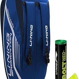 Li-Ning Hot Shot Double Zipper Polyester Badminton Kit Bag (Navy, Silver)-picture-17