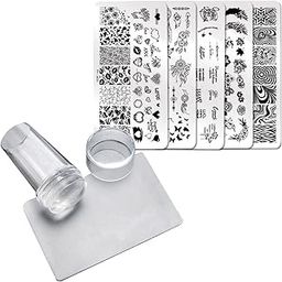 FOK Combo Of Nail Art Set 1 Pc Silicone Jelly Nail Stamper Scraper With 2 Pcs Stamping Image Plate - 3 Pieces-11