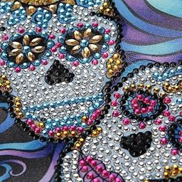 HEAVENGLOW DIY Leather Handbag Bag with Special Shaped Diamond Painting Kits Skull-image-56
