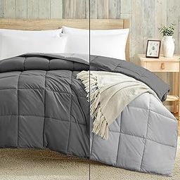 Luxury 100 GSM Summer Comforter Double Bed All Season AC Comforter/Blanket/Duvet Soft & Breathable Lightweight (90" X100" Inches) - Double Bed Comforter - Dark Grey/Silver Grey Color-68