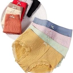 Women's Lace-Trimmed Cotton Panties, Bow Detail-image-20