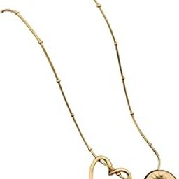 Women's Gold Plated Letter Necklace With Heart Charm, Beaded Chain, Perfect Valentine's Gift for Her, Thoughtful Stylish Jewelry For Your Love-image-87