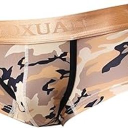 Vybraa Men Camo Underwear Camouflage Brief Swim Trunks Sport Shorts Yellow L (55030256VB)-image-6
