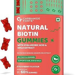 Carbamide Forte Biotin Hair Gummies for Hair Growth | Biotin Gummies for Women & Men | Hair Supplements for Women & Men | Hair Vitamins | Gummies for Hair Growth - 60 Veg Strawberry - Flavored Gummies-32