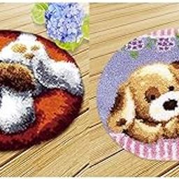 CALANDIS™ 2 Set Dogs Latch Hook Kits with Basic Tool for DIY Rug Making 50x50cm | Latch Hooking Kits | Latch Hooking | Rug Making | Needlecrafts & Yarn-picture-14