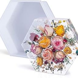 SNOOGG Large Silicone Hexagon Molds Deep Epoxy Resin Molds for Flowers Preservation, Resin Art, Resin Casting, DIY Wedding, Valentine, Anniversary Gift (1)-13