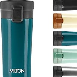 MILTON Thermosteel Vacuum Insulated Stainless Steel Coffee Mug Travel with Strainer, ISI Certified, Hot & Cold, Anti Skid Bottom, Spill Proof and Rustproof, 300 ml, Teal Blue-image-3