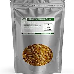 Biogiri Lifecare International Premium Size 0 Gold Empty Gelatin Capsules - Gluten-Free - 500mg Capacity - Ideal for Powder Filling - Pack of 500 caps-13